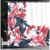 Ambesonne Chocolate Shower Curtain, Abstract Flowers with Dotted Lines Vintage Inspirations in Romantic Composition, Fabric Bathroom Decor Set with Hooks, 105″ Extra Wide, Beige Brown(Dark Blue Red)