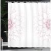Ambesonne Dahlia Flower Shower Curtain, Simplistic Drawing of a Bushy Sunflower Daisy Like Big Petals Image Modern Romantic Spring Art Print, Fabric Bathroom Decor Set with Hooks, 69″ W x 70″ L, Pink
