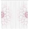 Ambesonne Dahlia Flower Shower Curtain, Simplistic Drawing of a Bushy Sunflower Daisy Like Big Petals Image Modern Romantic Spring Art Print, Fabric Bathroom Decor Set with Hooks, 69″ W x 70″ L, Pink