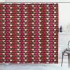 Ambesonne Abstract Shower Curtain, Romantic Heart Shapes Vibrant Love Valentines Day Girls Graphic Illustration, Cloth Fabric Bathroom Decor Set with Hooks, 69″ W x 70″ L, Brown Fuchsia