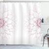 Ambesonne Dahlia Flower Shower Curtain, Simplistic Drawing of a Bushy Sunflower Daisy Like Big Petals Image Modern Romantic Spring Art Print, Fabric Bathroom Decor Set with Hooks, 69″ W x 70″ L, Pink