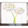 Ambesonne Floral Curtains, Spring Dandelion Flower with Heart Shaped Colorful Petals Romance Valentines Design, Living Room Bedroom Window Drapes 2 Panel Set, 108″ X 63″, Multicolor(108″W x 63″L (Pack of 2))