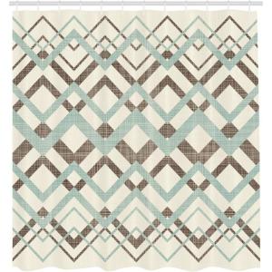 Ambesonne Chocolate Shower Curtain, Abstract Flowers with Dotted Lines Vintage Inspirations in Romantic Composition, Fabric Bathroom Decor Set with Hooks, 105″ Extra Wide, Beige Brown(Cream Almond Green Brown)