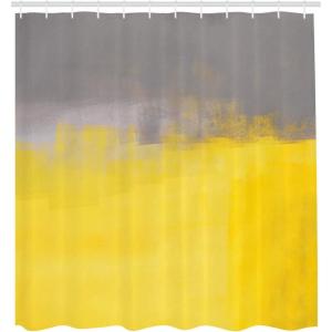 Ambesonne Chocolate Shower Curtain, Abstract Flowers with Dotted Lines Vintage Inspirations in Romantic Composition, Fabric Bathroom Decor Set with Hooks, 105″ Extra Wide, Beige Brown(Dimgray Yellow)