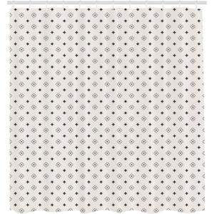 Ambesonne Chocolate Shower Curtain, Abstract Flowers with Dotted Lines Vintage Inspirations in Romantic Composition, Fabric Bathroom Decor Set with Hooks, 105″ Extra Wide, Beige Brown(Charcoal Grey Beige)