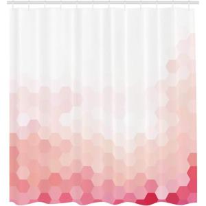 Ambesonne Chocolate Shower Curtain, Abstract Flowers with Dotted Lines Vintage Inspirations in Romantic Composition, Fabric Bathroom Decor Set with Hooks, 105″ Extra Wide, Beige Brown(White Coral Peach Magenta)