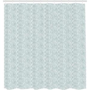 Ambesonne Chocolate Shower Curtain, Abstract Flowers with Dotted Lines Vintage Inspirations in Romantic Composition, Fabric Bathroom Decor Set with Hooks, 105″ Extra Wide, Beige Brown(Seafoam White)