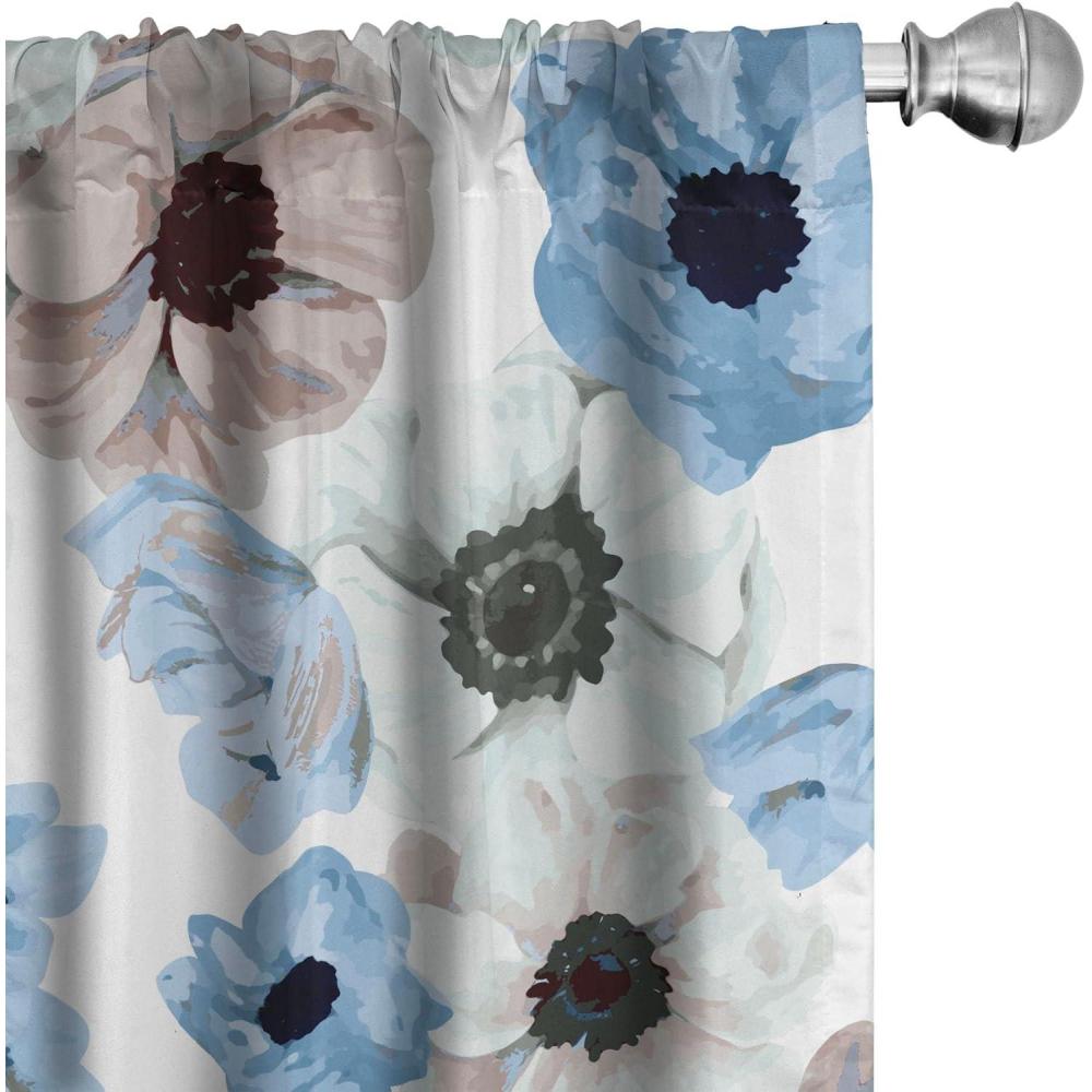 imageAmbesonne Romantic Vibes Curtains Watercolor Style Drawn Springtime Floral Design Neutral Aura Art Window Treatments 2 Panel Set for Living Room Bedroom Pair of 28 x 63 Magenta Pale Ceil BlueMint Green Deep Sky Blue