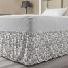 Ambesonne Fall Pumpkin Bedskirt, Neutral Color Schemes Pale Fruit of Autumn Season Repetitive Pattern, Bedroom Decor Wrap Around Elastic Bed Skirt Gathered Design, Full, White and Pale Tan