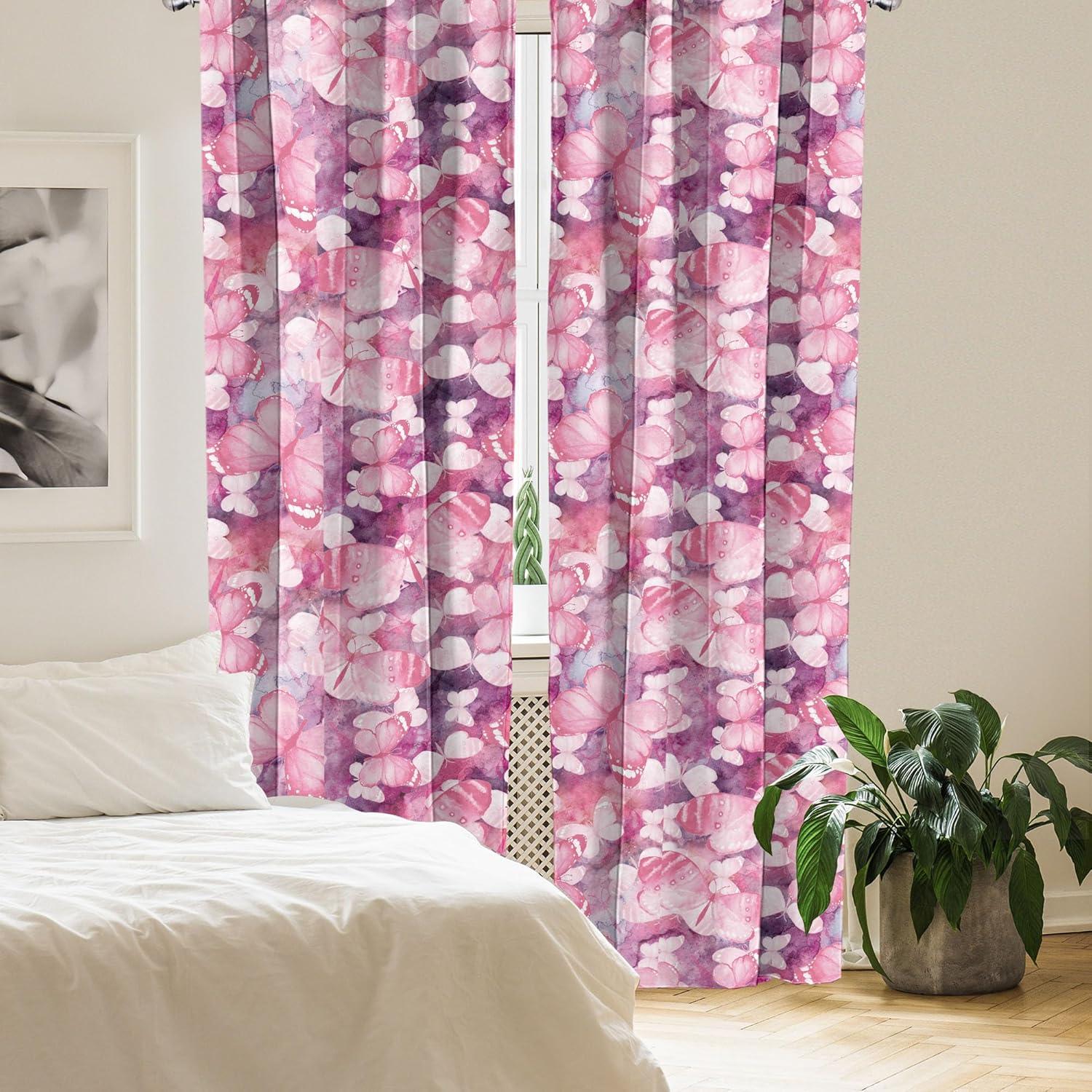 imageAmbesonne Blooming Flowers Curtains Simple Design Floral Sketch Pattern with Neutral Leaves Art Window Treatments 2 Panel Set for Living Room Bedroom Pair of 28 x 95 Dark Coral Dimgray WhiteHot Pink Dark Magenta