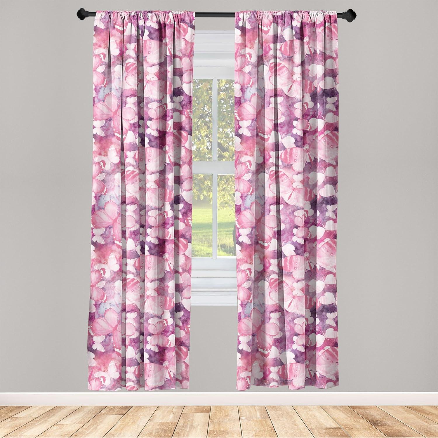 imageAmbesonne Blooming Flowers Curtains Simple Design Floral Sketch Pattern with Neutral Leaves Art Window Treatments 2 Panel Set for Living Room Bedroom Pair of 28 x 95 Dark Coral Dimgray WhiteHot Pink Dark Magenta