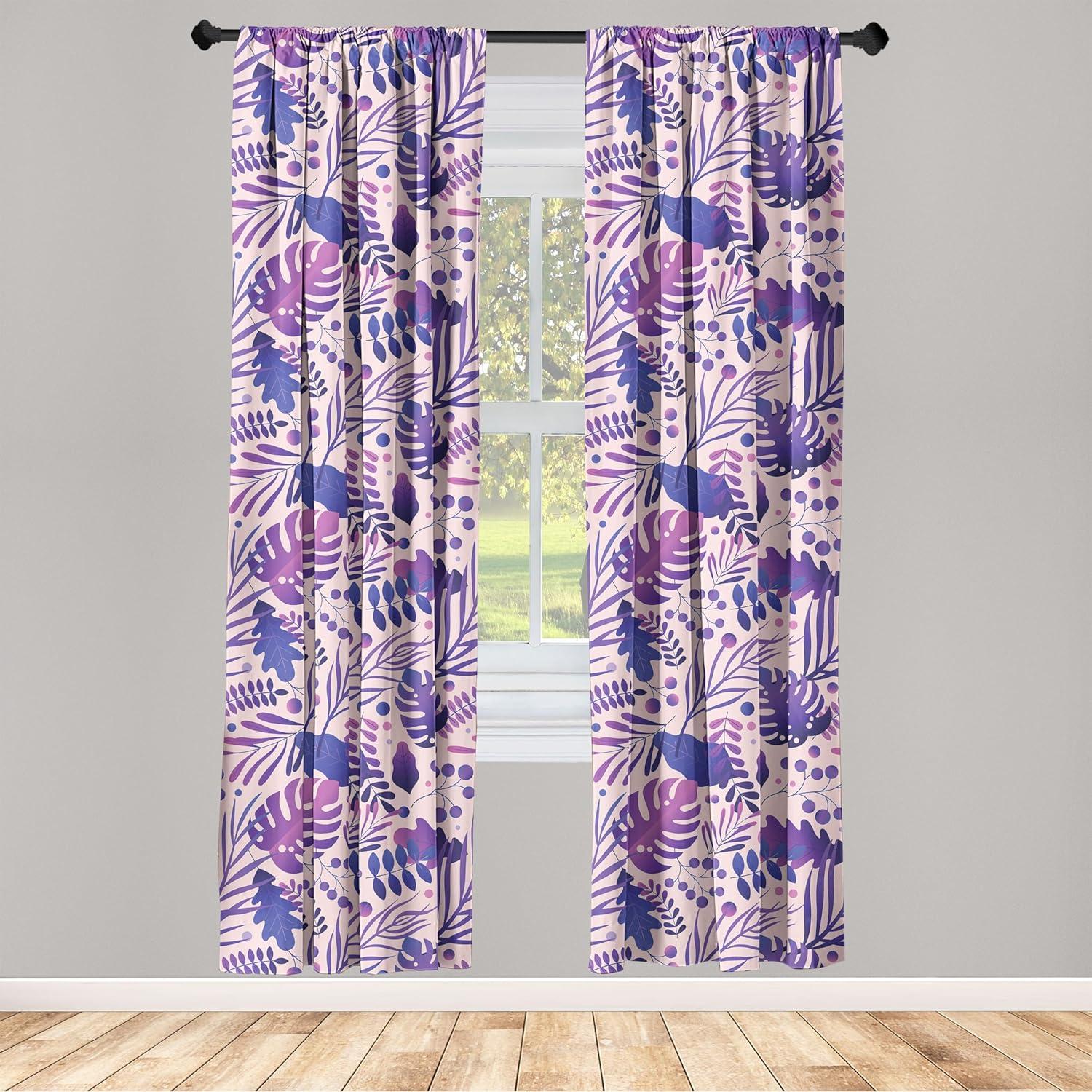 imageAmbesonne Blooming Flowers Curtains Simple Design Floral Sketch Pattern with Neutral Leaves Art Window Treatments 2 Panel Set for Living Room Bedroom Pair of 28 x 95 Dark Coral Dimgray WhiteFuchsia Dark Lavender