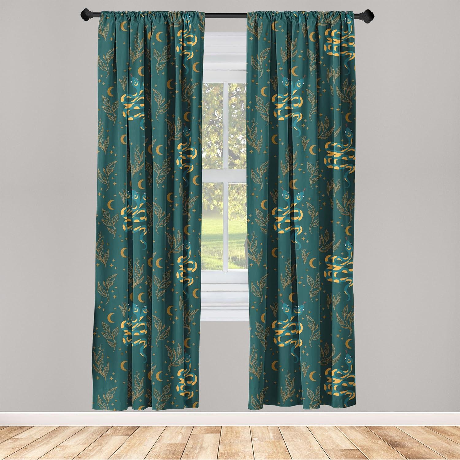 imageAmbesonne Boho Moth Curtains Mystic Feel Wild Nature Wingy Animals with Trippy Colors Print Neutral Window Treatments 2 Panel Set for Living Room Bedroom Pair of 28 x 84 Plum Purple Sea BlueTeal Earth Yellow Amber