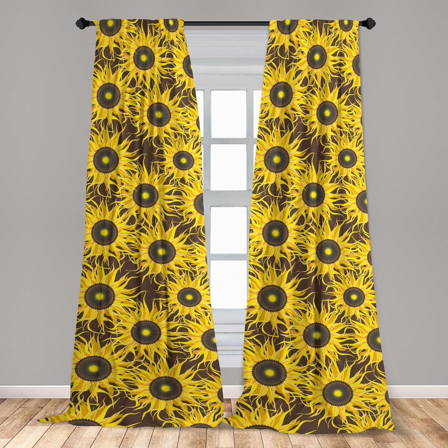 imageAmbesonne Boho Moth Curtains Mystic Feel Wild Nature Wingy Animals with Trippy Colors Print Neutral Window Treatments 2 Panel Set for Living Room Bedroom Pair of 28 x 84 Plum Purple Sea BlueEarth Yellow and Pale Orange
