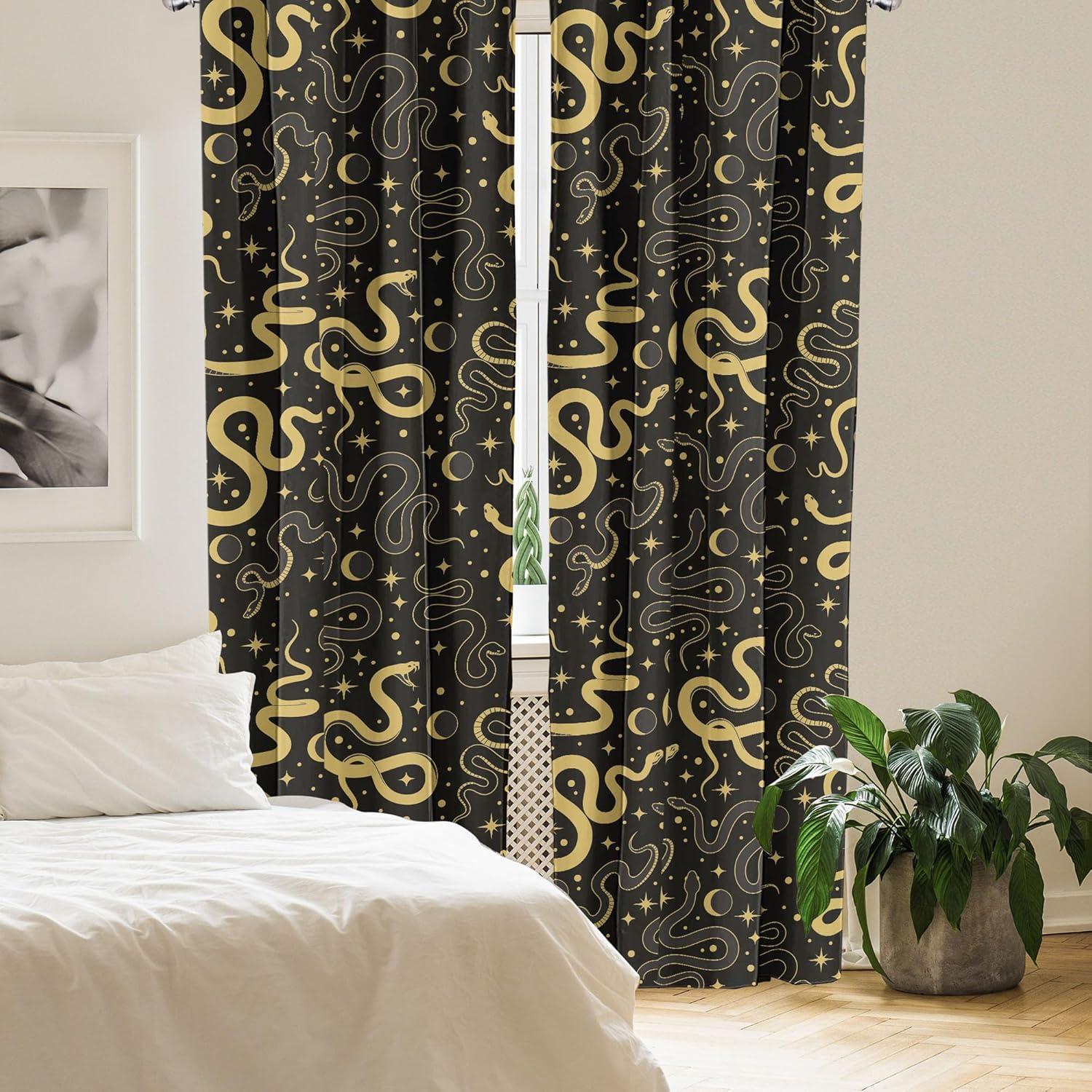 imageAmbesonne Boho Moth Curtains Mystic Feel Wild Nature Wingy Animals with Trippy Colors Print Neutral Window Treatments 2 Panel Set for Living Room Bedroom Pair of 28 x 84 Plum Purple Sea BlueCharcoal Grey Mustard