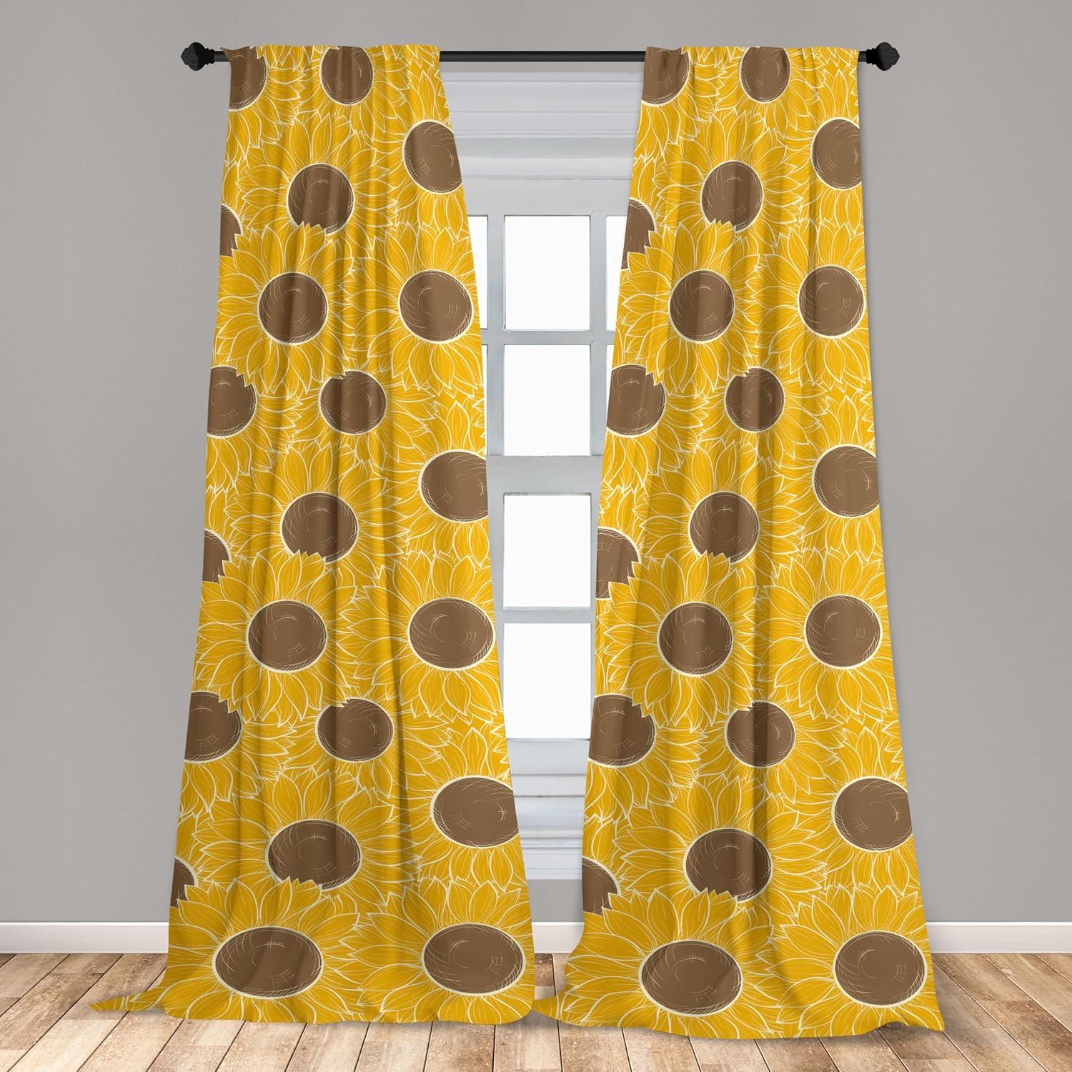 imageAmbesonne Boho Moth Curtains Mystic Feel Wild Nature Wingy Animals with Trippy Colors Print Neutral Window Treatments 2 Panel Set for Living Room Bedroom Pair of 28 x 84 Plum Purple Sea BlueEarth Yellow and Pale Caramel