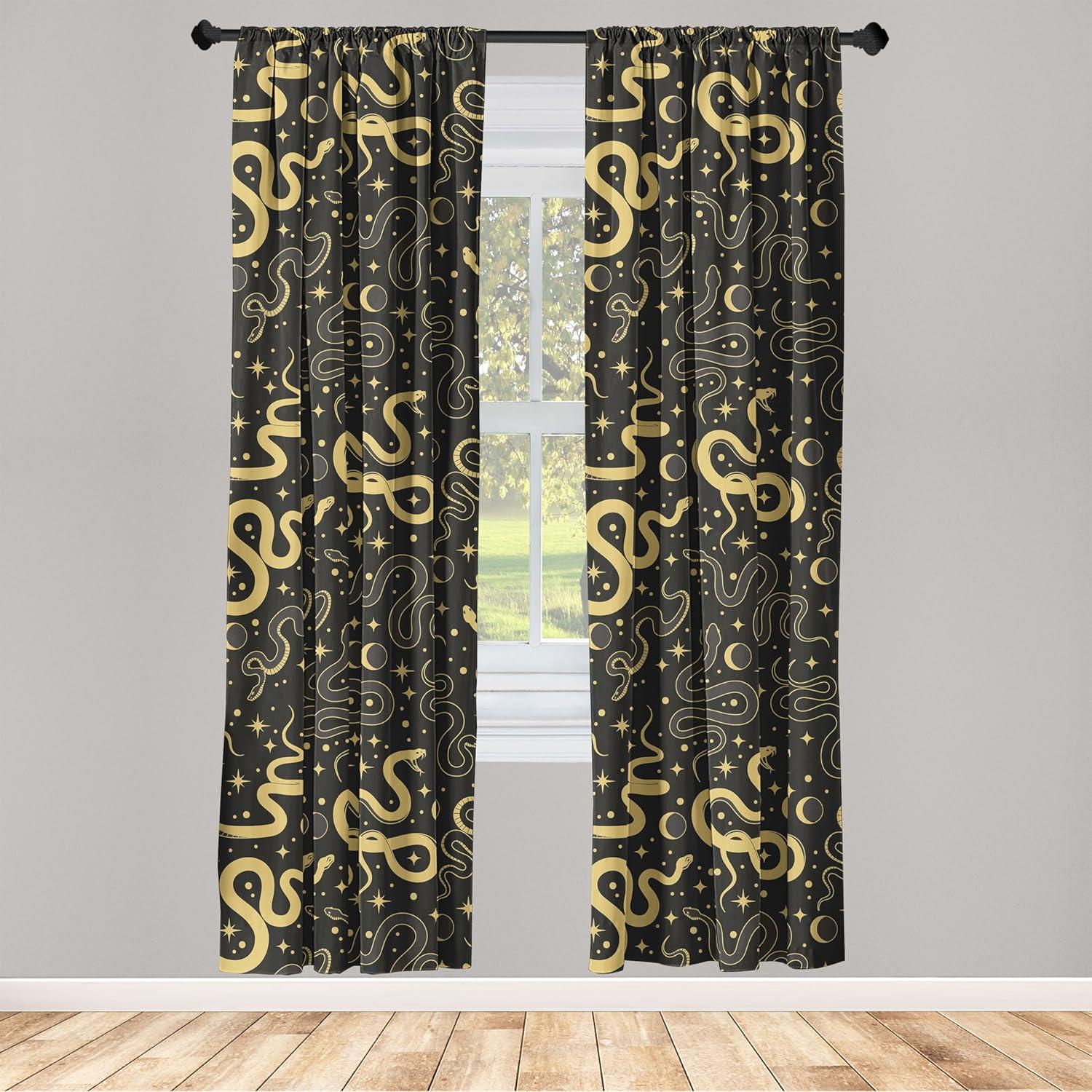 imageAmbesonne Boho Moth Curtains Mystic Feel Wild Nature Wingy Animals with Trippy Colors Print Neutral Window Treatments 2 Panel Set for Living Room Bedroom Pair of 28 x 84 Plum Purple Sea BlueCharcoal Grey Mustard