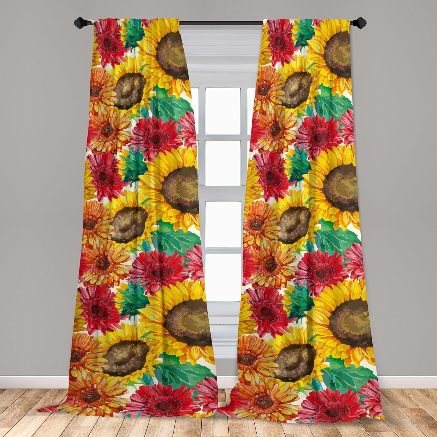 imageAmbesonne Boho Moth Curtains Mystic Feel Wild Nature Wingy Animals with Trippy Colors Print Neutral Window Treatments 2 Panel Set for Living Room Bedroom Pair of 28 x 84 Plum Purple Sea BlueEarth Yellow and Dark Fuchsia