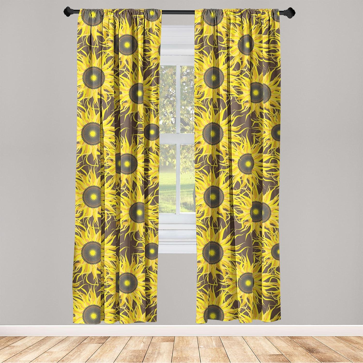 imageAmbesonne Boho Moth Curtains Mystic Feel Wild Nature Wingy Animals with Trippy Colors Print Neutral Window Treatments 2 Panel Set for Living Room Bedroom Pair of 28 x 84 Plum Purple Sea BlueEarth Yellow and Pale Orange