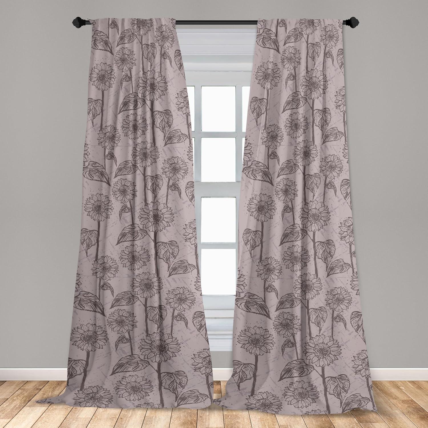 imageAmbesonne Boho Moth Curtains Mystic Feel Wild Nature Wingy Animals with Trippy Colors Print Neutral Window Treatments 2 Panel Set for Living Room Bedroom Pair of 28 x 84 Plum Purple Sea BlueDark Sepia and Pale Rose