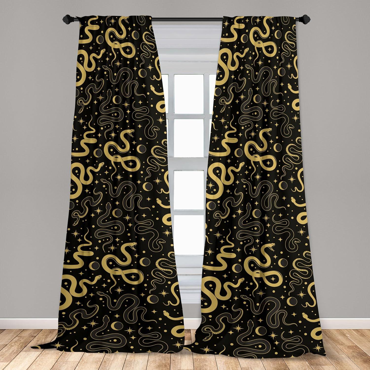 imageAmbesonne Boho Moth Curtains Mystic Feel Wild Nature Wingy Animals with Trippy Colors Print Neutral Window Treatments 2 Panel Set for Living Room Bedroom Pair of 28 x 84 Plum Purple Sea BlueCharcoal Grey Mustard