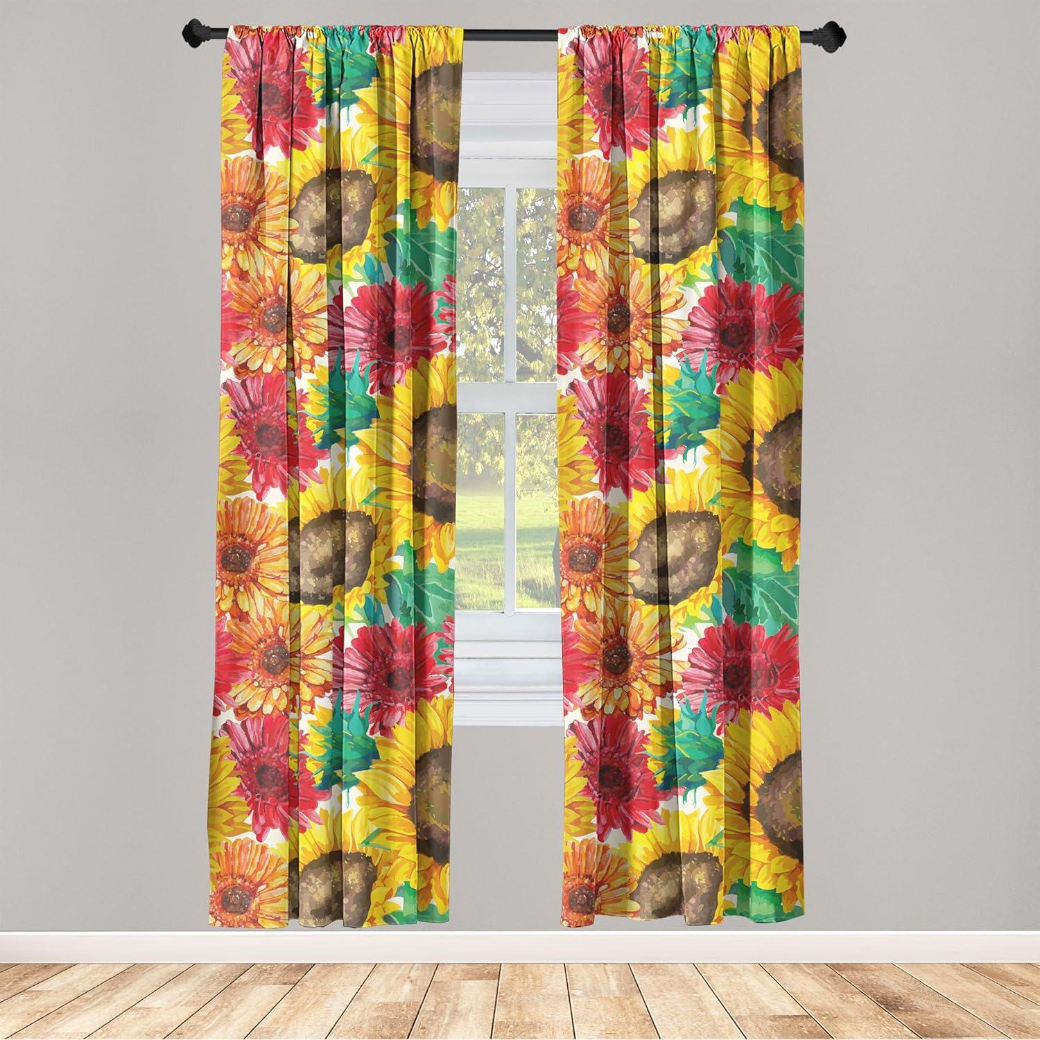 imageAmbesonne Boho Moth Curtains Mystic Feel Wild Nature Wingy Animals with Trippy Colors Print Neutral Window Treatments 2 Panel Set for Living Room Bedroom Pair of 28 x 84 Plum Purple Sea BlueEarth Yellow and Dark Fuchsia