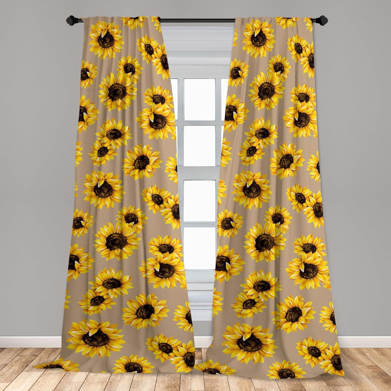 imageAmbesonne Boho Moth Curtains Mystic Feel Wild Nature Wingy Animals with Trippy Colors Print Neutral Window Treatments 2 Panel Set for Living Room Bedroom Pair of 28 x 84 Plum Purple Sea BlueEarth Yellow and Seal Brown