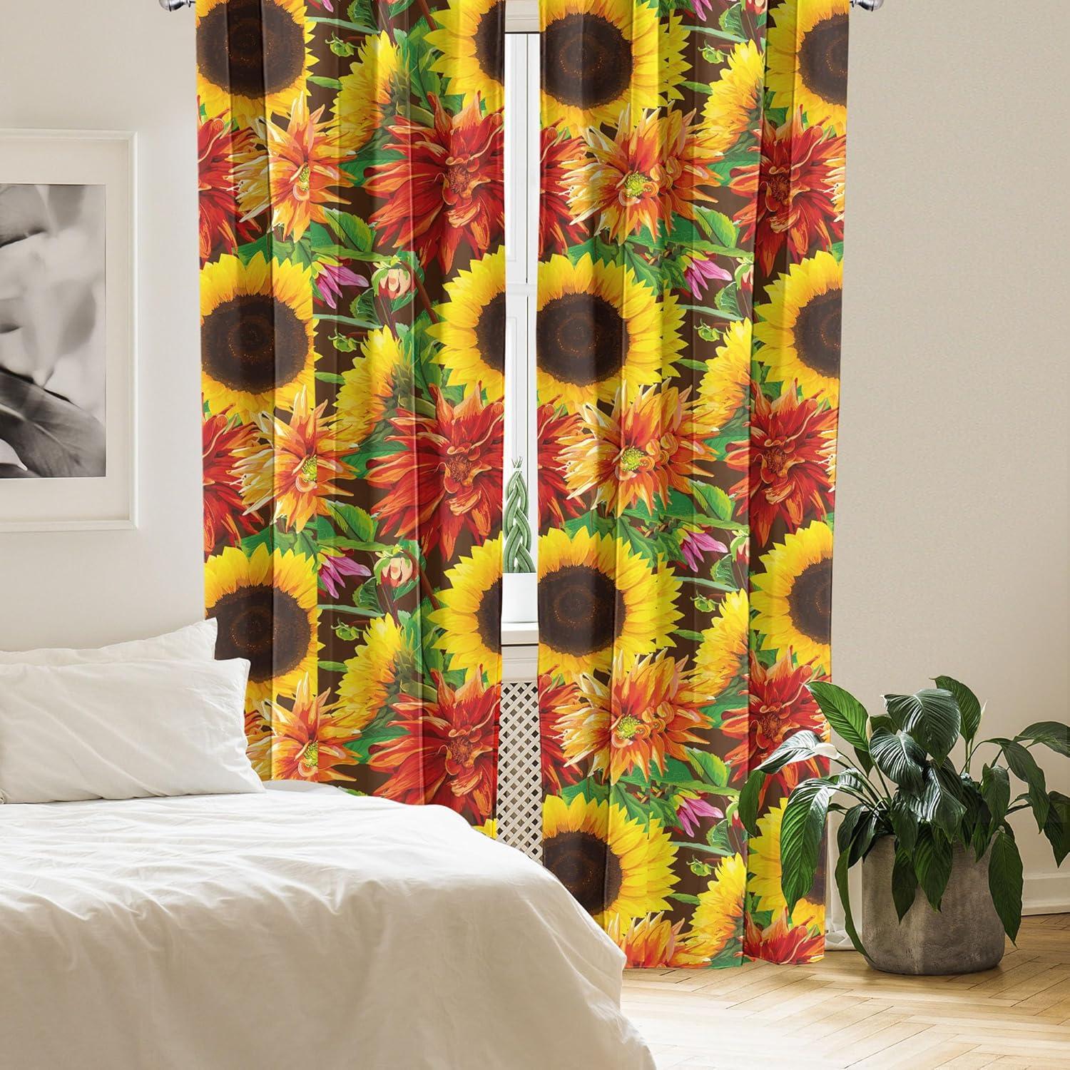 imageAmbesonne Boho Moth Curtains Mystic Feel Wild Nature Wingy Animals with Trippy Colors Print Neutral Window Treatments 2 Panel Set for Living Room Bedroom Pair of 28 x 84 Plum Purple Sea BlueEarth Yellow and Scarlet