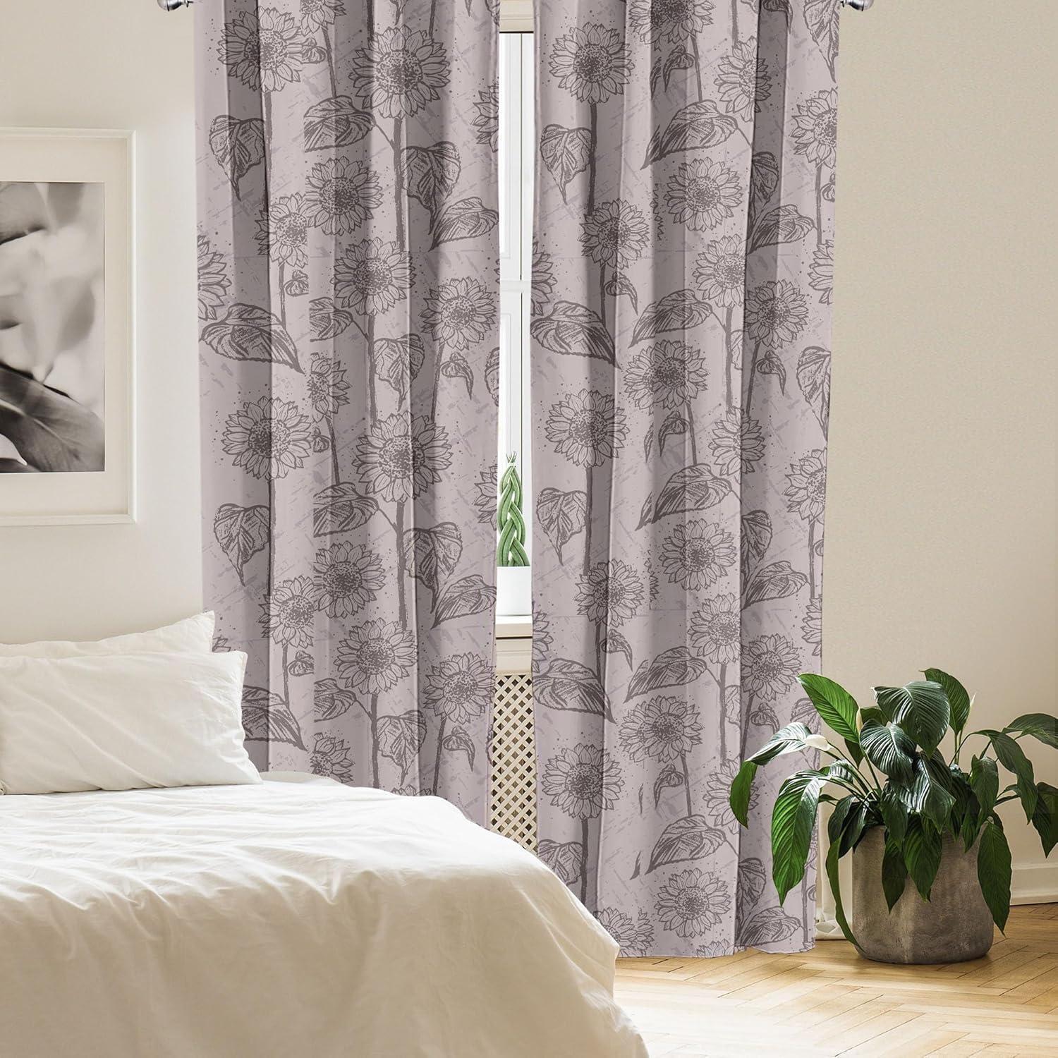 imageAmbesonne Boho Moth Curtains Mystic Feel Wild Nature Wingy Animals with Trippy Colors Print Neutral Window Treatments 2 Panel Set for Living Room Bedroom Pair of 28 x 84 Plum Purple Sea BlueDark Sepia and Pale Rose