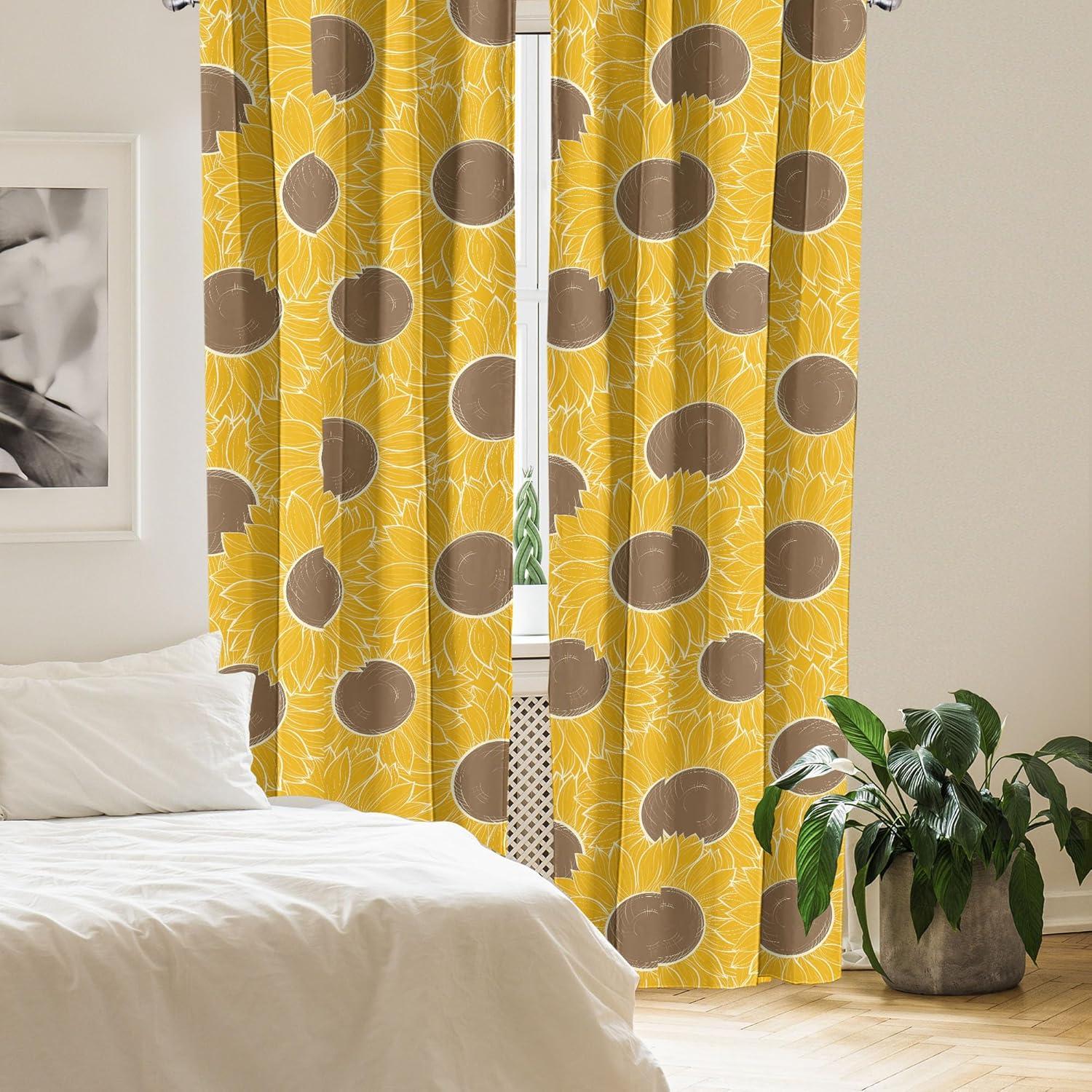 imageAmbesonne Boho Moth Curtains Mystic Feel Wild Nature Wingy Animals with Trippy Colors Print Neutral Window Treatments 2 Panel Set for Living Room Bedroom Pair of 28 x 84 Plum Purple Sea BlueEarth Yellow and Pale Caramel