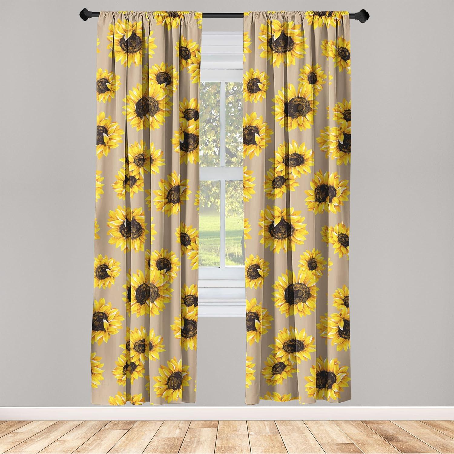 imageAmbesonne Boho Moth Curtains Mystic Feel Wild Nature Wingy Animals with Trippy Colors Print Neutral Window Treatments 2 Panel Set for Living Room Bedroom Pair of 28 x 84 Plum Purple Sea BlueEarth Yellow and Seal Brown