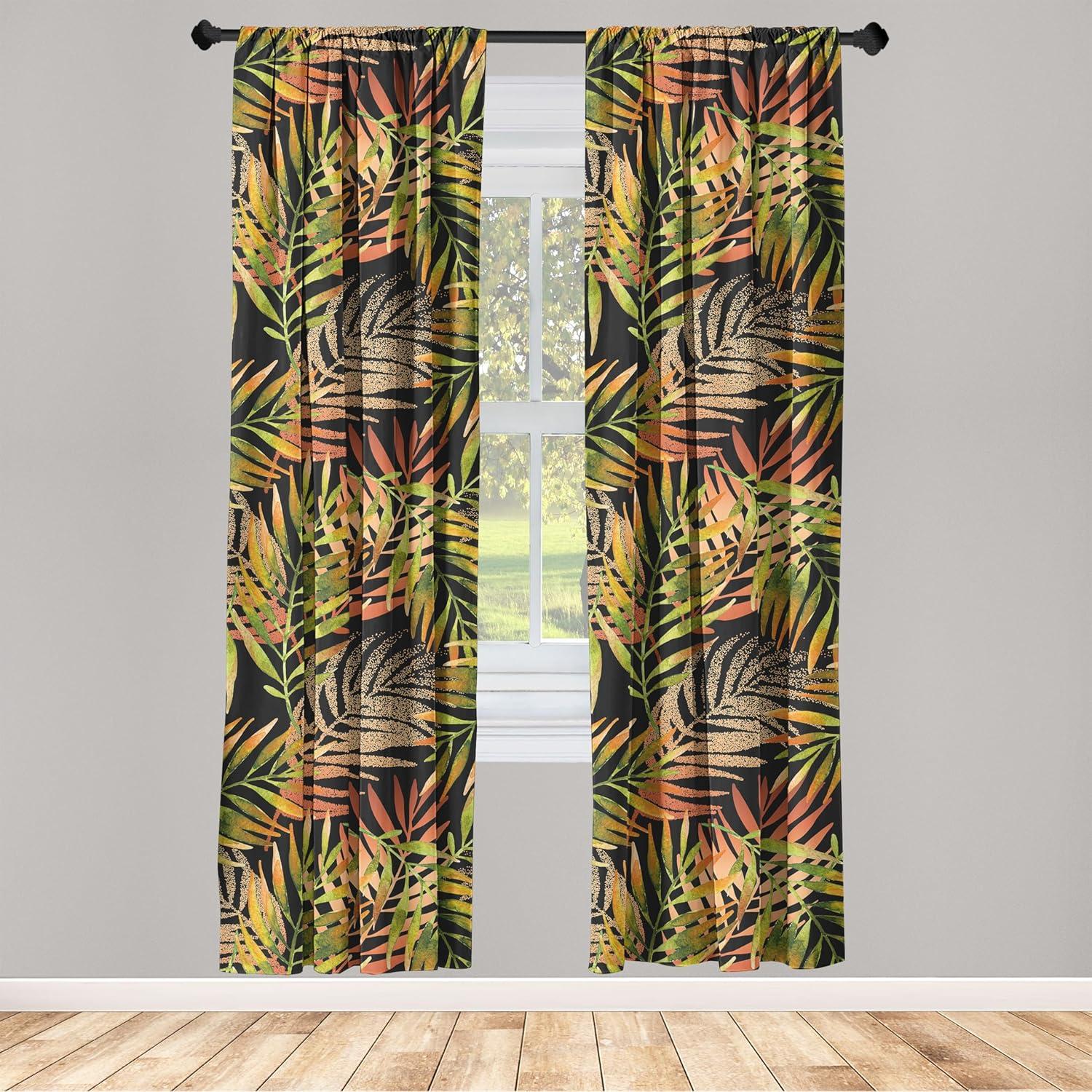 imageAmbesonne Delicate Roses Curtains Neutral Vintage Floral Scene with Leafy Ornaments Romantic Print Window Treatments 2 Panel Set for Living Room Bedroom Pair of 28 x 63 Pastel Pink Pale GreyVermilion Lime Green