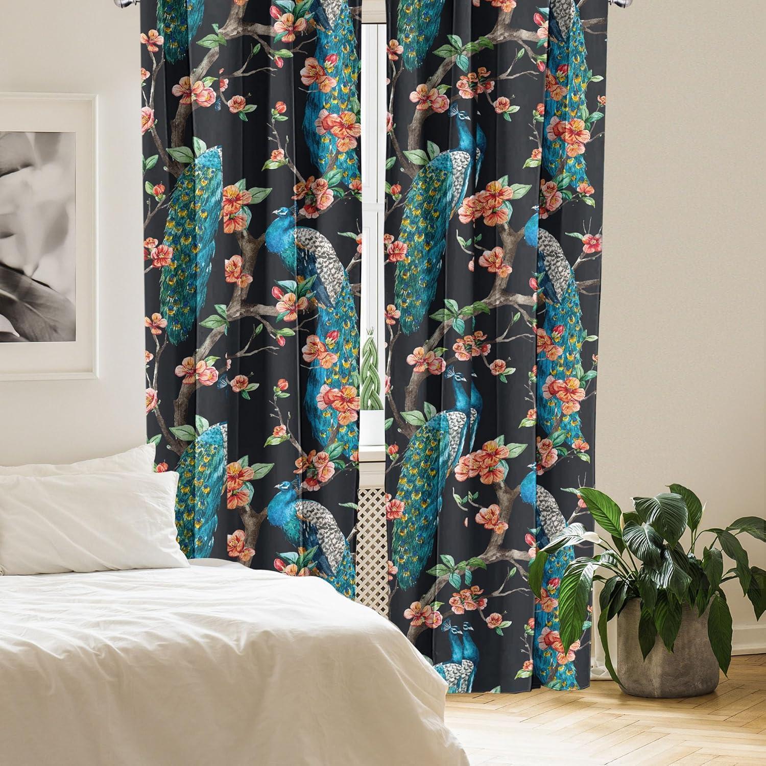 imageAmbesonne Delicate Roses Curtains Neutral Vintage Floral Scene with Leafy Ornaments Romantic Print Window Treatments 2 Panel Set for Living Room Bedroom Pair of 28 x 63 Pastel Pink Pale GreyVermilion Sea Blue Teal