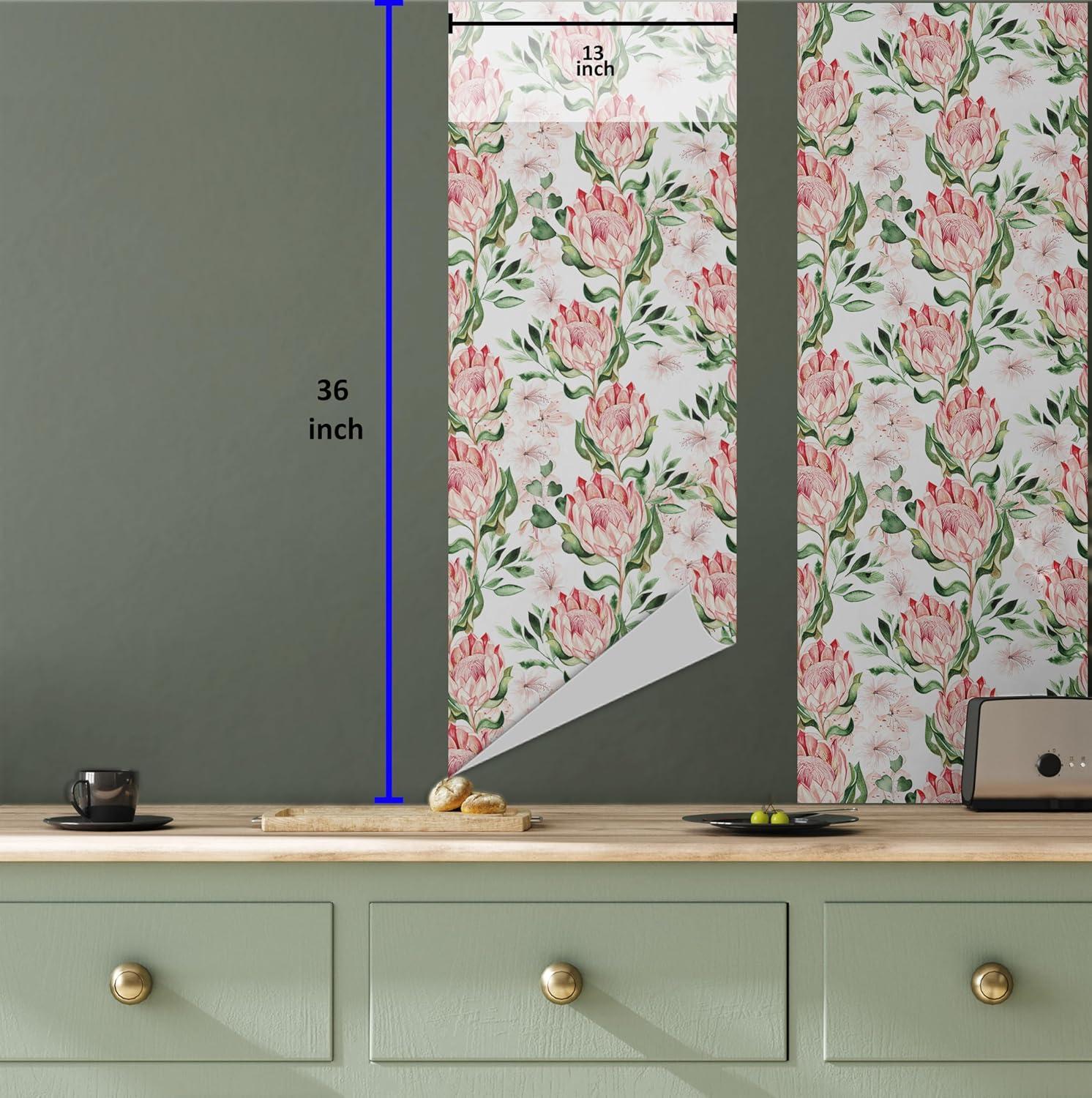 imageAmbesonne Duck Peel amp Stick Wallpaper for Home Aquarelle Look Flying Birds on Dark Jungle Tone Leafy Flowers Pattern Back SelfAdhesive Living Room Kitchen Accent 13 x 36 Dark Indigo MulticolorPink Green Grey Yellow