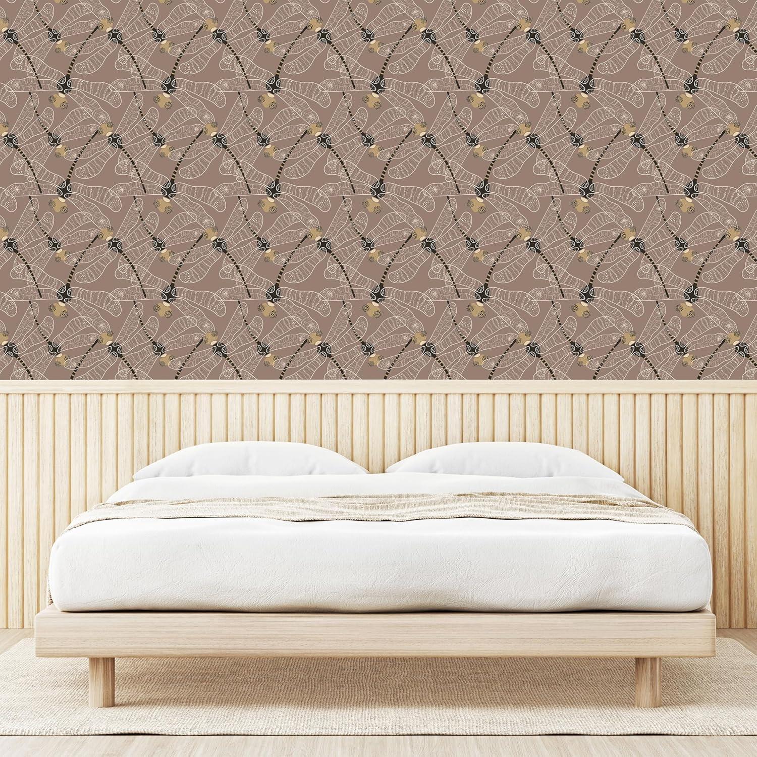 imageAmbesonne Duck Peel amp Stick Wallpaper for Home Aquarelle Look Flying Birds on Dark Jungle Tone Leafy Flowers Pattern Back SelfAdhesive Living Room Kitchen Accent 13 x 36 Dark Indigo MulticolorWhite Warm Taupe Grey