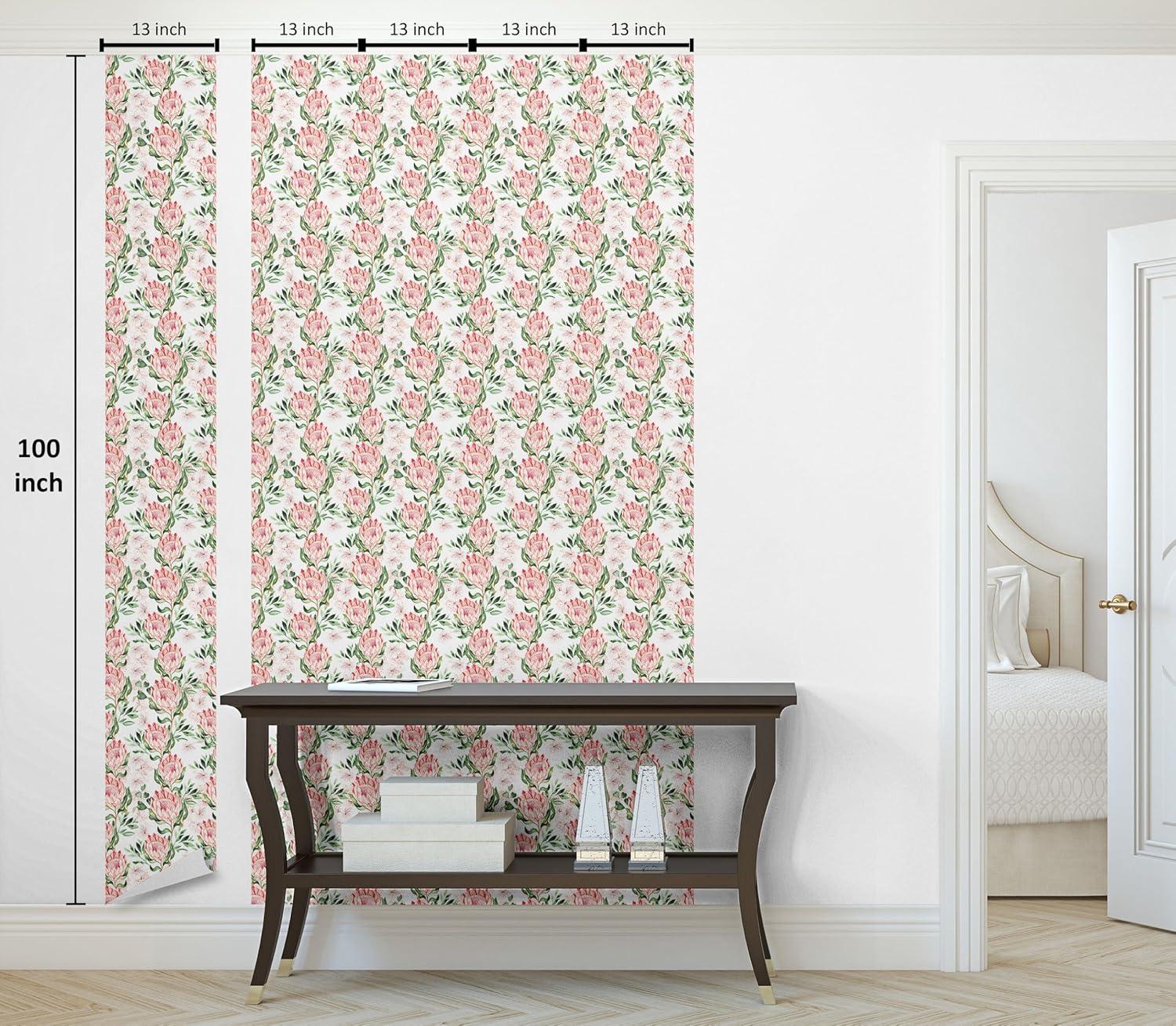 imageAmbesonne Duck Peel amp Stick Wallpaper for Home Aquarelle Look Flying Birds on Dark Jungle Tone Leafy Flowers Pattern Back SelfAdhesive Living Room Kitchen Accent 13 x 36 Dark Indigo MulticolorPink Green Grey Yellow