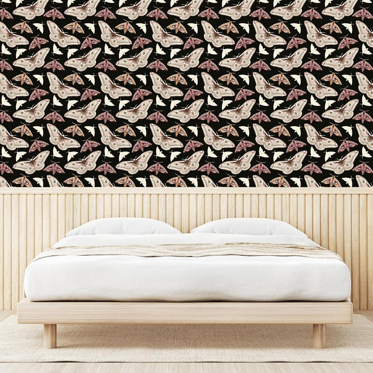 imageAmbesonne Duck Peel amp Stick Wallpaper for Home Aquarelle Look Flying Birds on Dark Jungle Tone Leafy Flowers Pattern Back SelfAdhesive Living Room Kitchen Accent 13 x 36 Dark Indigo MulticolorWarm Taupe Dark Grey Rose