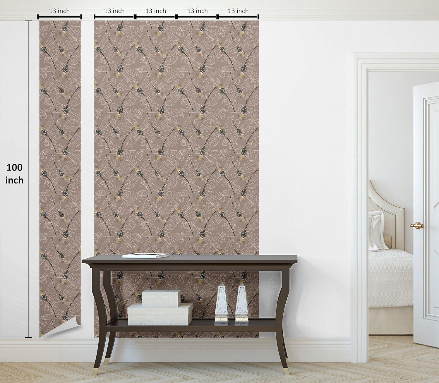 imageAmbesonne Duck Peel amp Stick Wallpaper for Home Aquarelle Look Flying Birds on Dark Jungle Tone Leafy Flowers Pattern Back SelfAdhesive Living Room Kitchen Accent 13 x 36 Dark Indigo MulticolorWhite Warm Taupe Grey