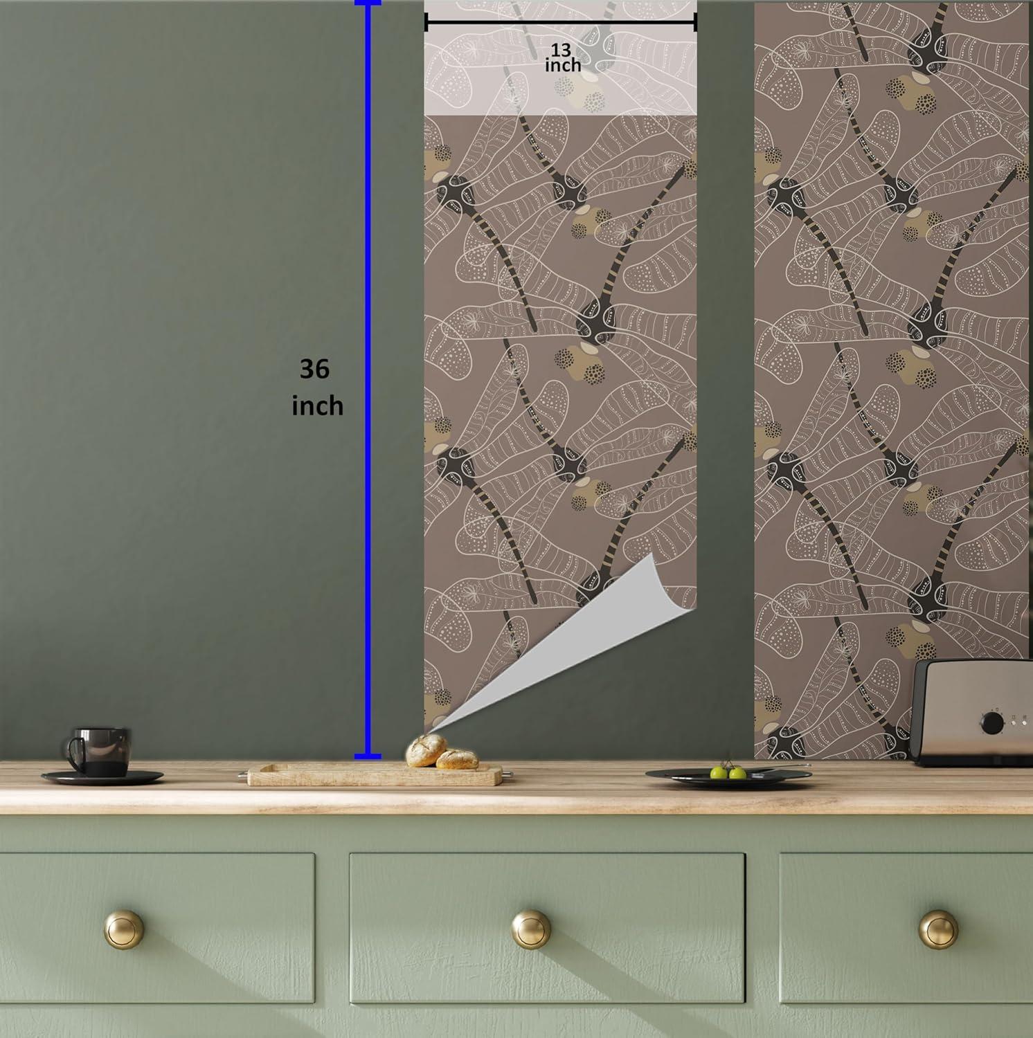 imageAmbesonne Duck Peel amp Stick Wallpaper for Home Aquarelle Look Flying Birds on Dark Jungle Tone Leafy Flowers Pattern Back SelfAdhesive Living Room Kitchen Accent 13 x 36 Dark Indigo MulticolorWhite Warm Taupe Grey