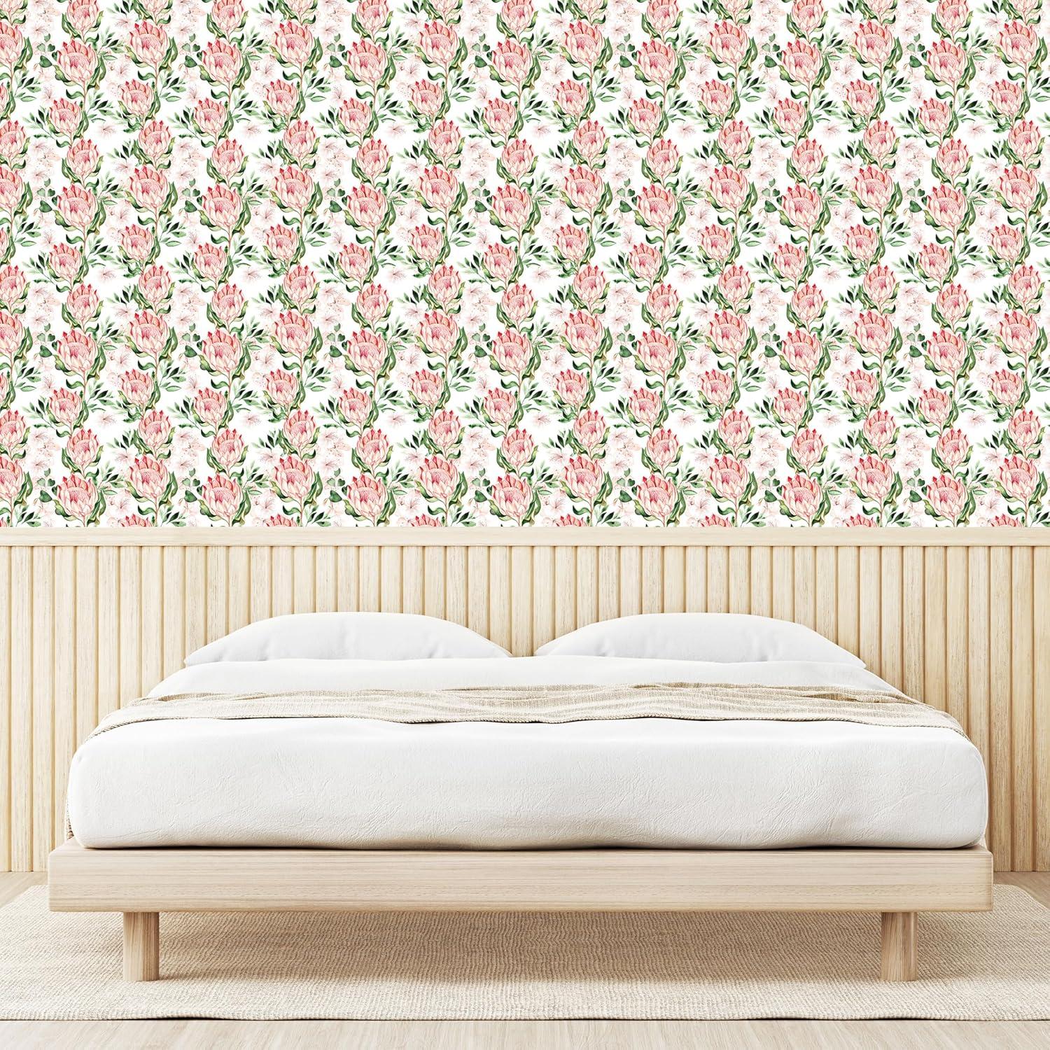 imageAmbesonne Duck Peel amp Stick Wallpaper for Home Aquarelle Look Flying Birds on Dark Jungle Tone Leafy Flowers Pattern Back SelfAdhesive Living Room Kitchen Accent 13 x 36 Dark Indigo MulticolorPink Green Grey Yellow