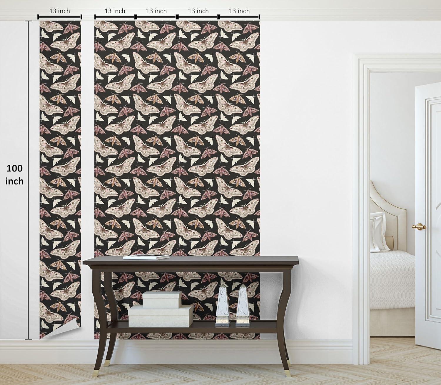 imageAmbesonne Duck Peel amp Stick Wallpaper for Home Aquarelle Look Flying Birds on Dark Jungle Tone Leafy Flowers Pattern Back SelfAdhesive Living Room Kitchen Accent 13 x 36 Dark Indigo MulticolorWarm Taupe Dark Grey Rose