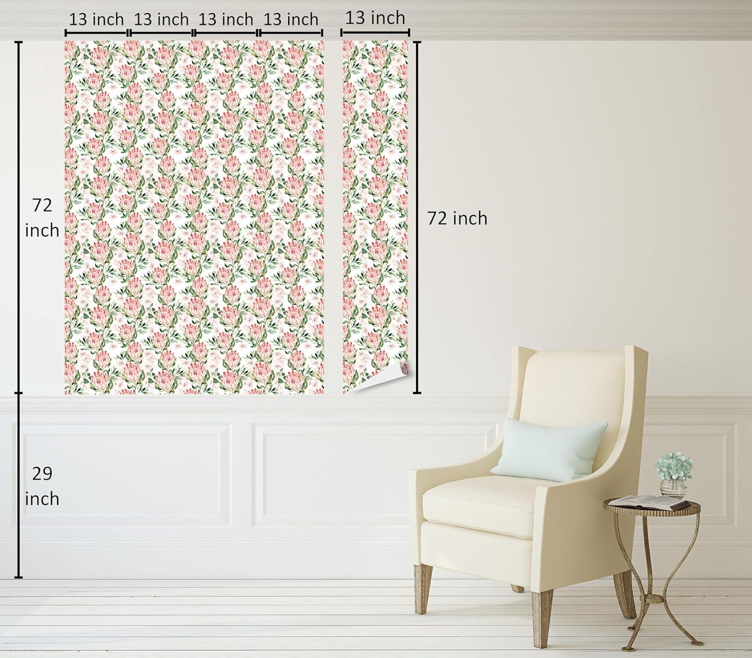 imageAmbesonne Duck Peel amp Stick Wallpaper for Home Aquarelle Look Flying Birds on Dark Jungle Tone Leafy Flowers Pattern Back SelfAdhesive Living Room Kitchen Accent 13 x 36 Dark Indigo MulticolorPink Green Grey Yellow