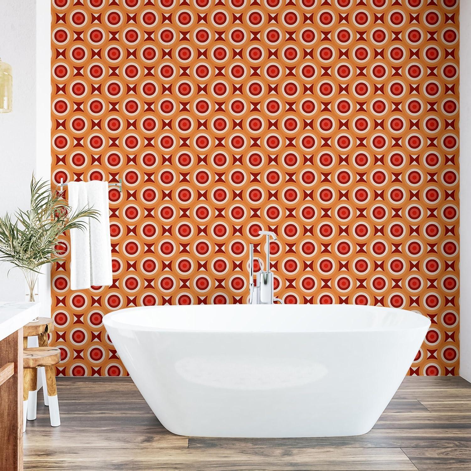 imageAmbesonne Duck Peel amp Stick Wallpaper for Home Aquarelle Look Flying Birds on Dark Jungle Tone Leafy Flowers Pattern Back SelfAdhesive Living Room Kitchen Accent 13 x 36 Dark Indigo MulticolorApricot Salmon Raspberry