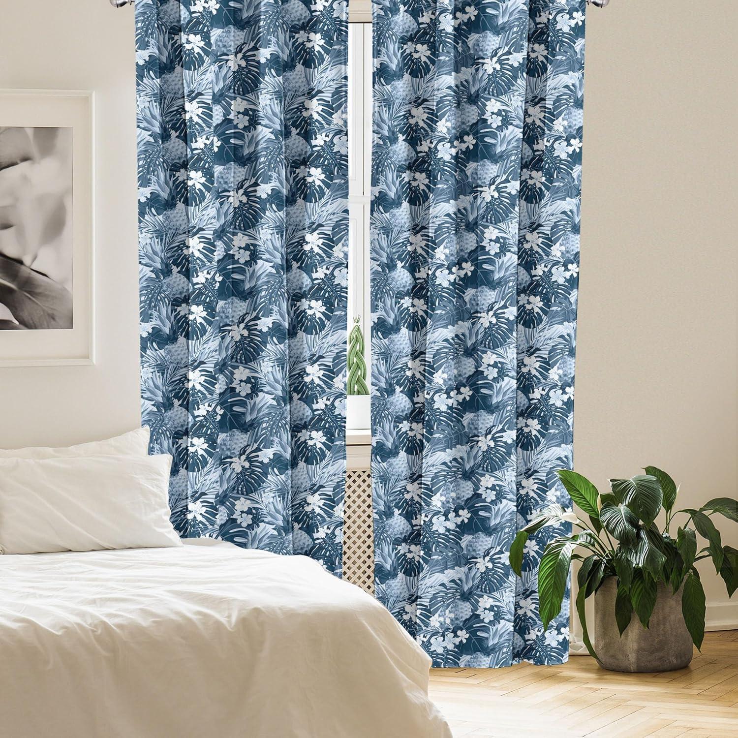imageAmbesonne Exotic Boho Curtains Simple Design Modern Linear Flamingo Pattern with Leaves Neutral Art Window Treatments 2 Panel Set for Living Room Bedroom Pair of 28 x 63 Pale Azure Blue CoralOff White Pale Azure Blue