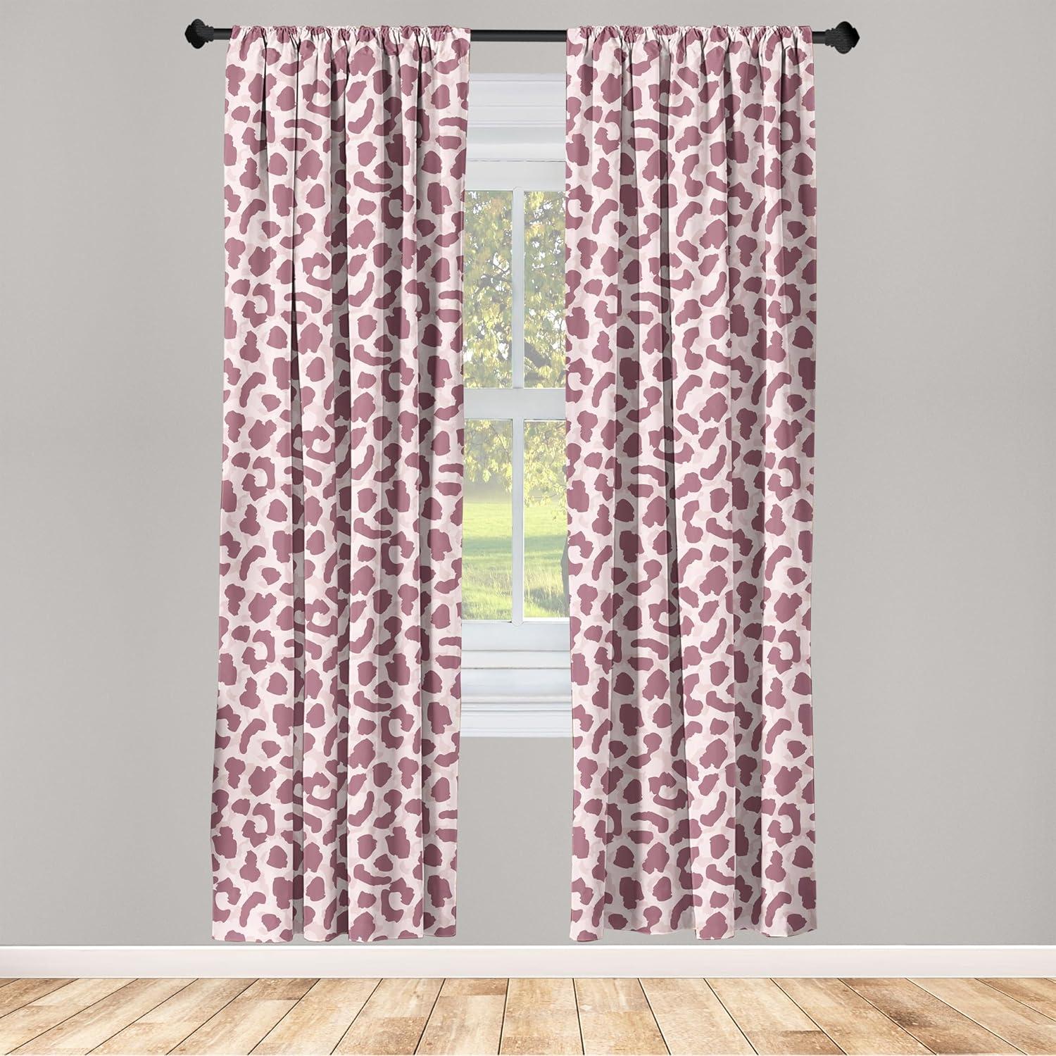imageAmbesonne Exotic Boho Curtains Simple Design Modern Linear Flamingo Pattern with Leaves Neutral Art Window Treatments 2 Panel Set for Living Room Bedroom Pair of 28 x 63 Pale Azure Blue CoralDried Rose Pale Pink