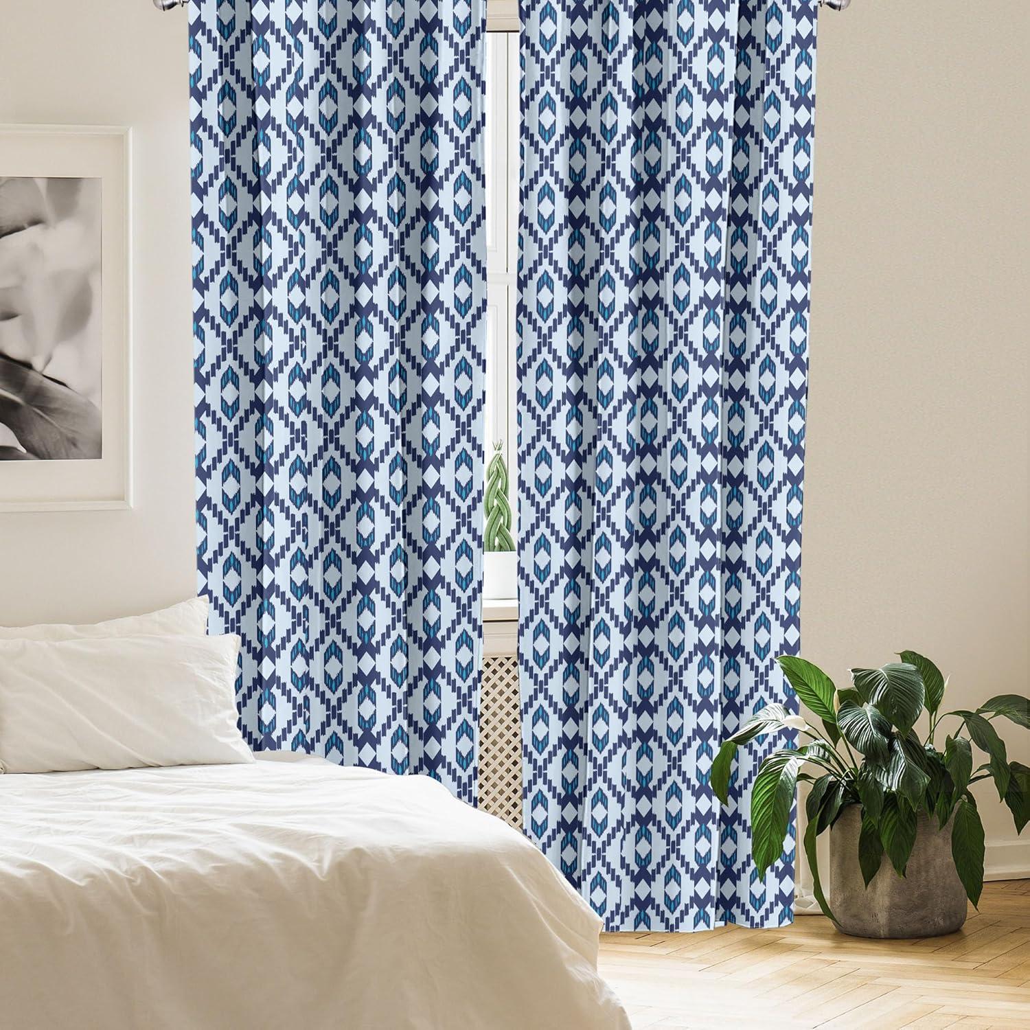 imageAmbesonne Exotic Boho Curtains Simple Design Modern Linear Flamingo Pattern with Leaves Neutral Art Window Treatments 2 Panel Set for Living Room Bedroom Pair of 28 x 63 Pale Azure Blue CoralPale Azure Blue Indigo