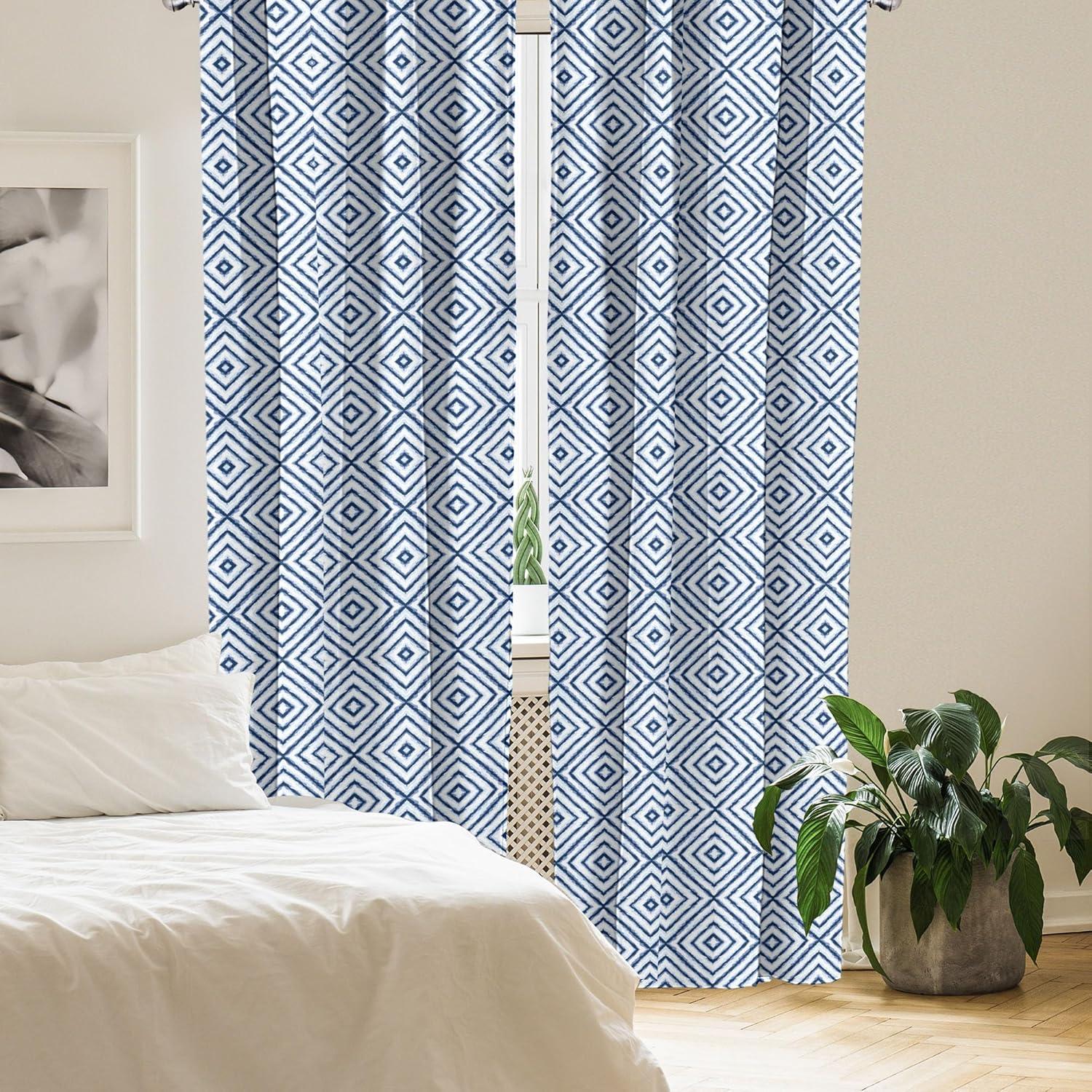 imageAmbesonne Exotic Boho Curtains Simple Design Modern Linear Flamingo Pattern with Leaves Neutral Art Window Treatments 2 Panel Set for Living Room Bedroom Pair of 28 x 63 Pale Azure Blue CoralPale Azure Blue and Dark Blue