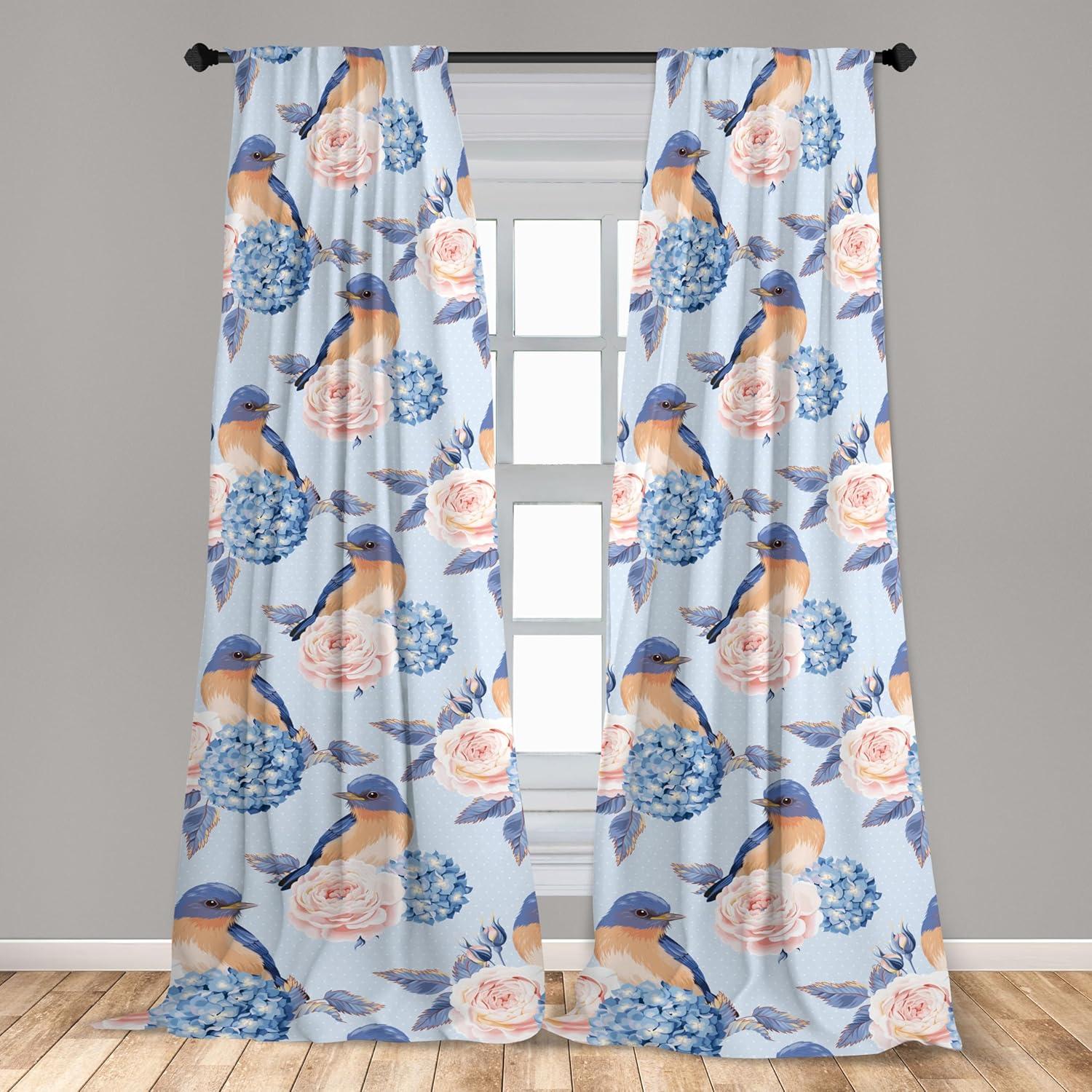 imageAmbesonne Floral Curtains Fashion Design Garden Artwork of Repetitive Red Peony Flowers Neutral Window Treatments 2 Panel Set for Living Room Bedroom Pair of 28 x 84 Dark Coral Pale CaramelCeil Blue White Blush