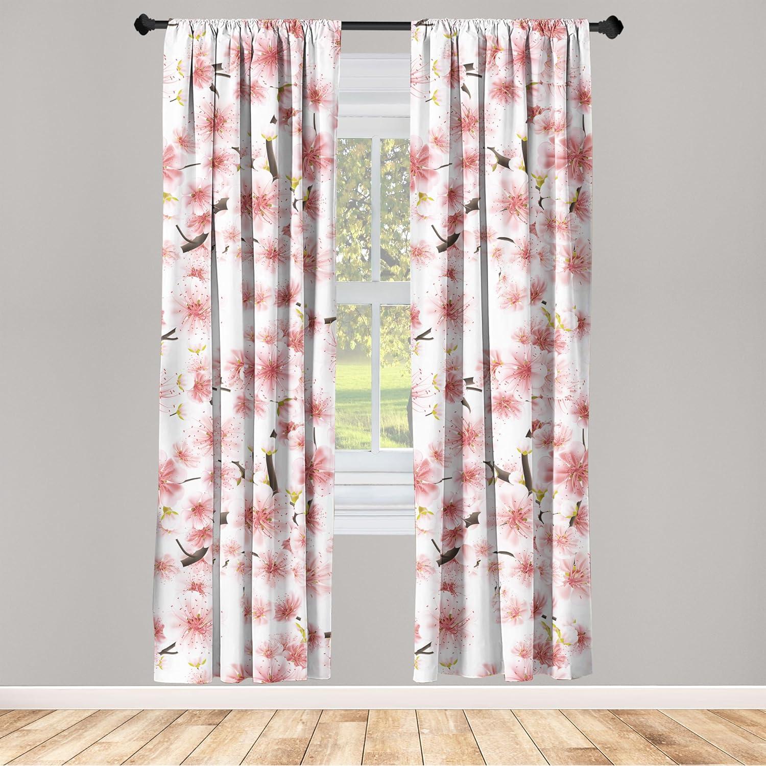 imageAmbesonne Floral Curtains Fashion Design Garden Artwork of Repetitive Red Peony Flowers Neutral Window Treatments 2 Panel Set for Living Room Bedroom Pair of 28 x 84 Dark Coral Pale CaramelPale Ruby Dark Taupe