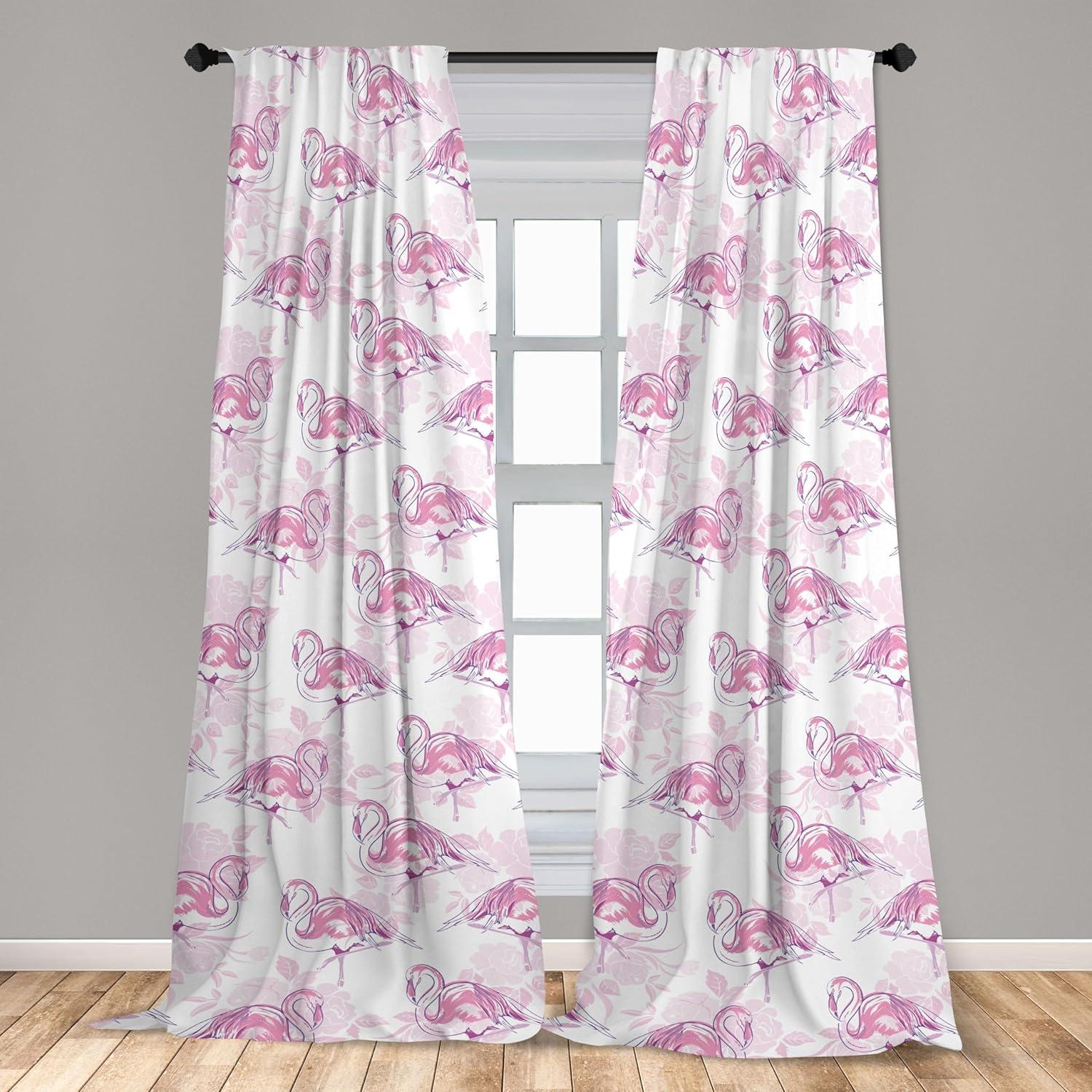 imageAmbesonne Floral Curtains Fashion Design Garden Artwork of Repetitive Red Peony Flowers Neutral Window Treatments 2 Panel Set for Living Room Bedroom Pair of 28 x 84 Dark Coral Pale CaramelPale Fuchsia Violet and White